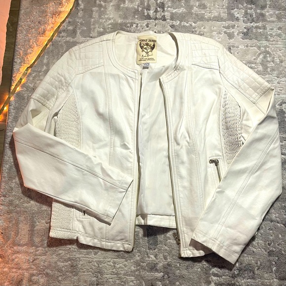 White Faux Leather Jacket - Picture 1 of 4